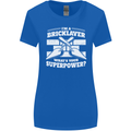 Bricklayer Whats Your Superpower Builder Bricky Womens Wider Cut T-Shirt Royal Blue
