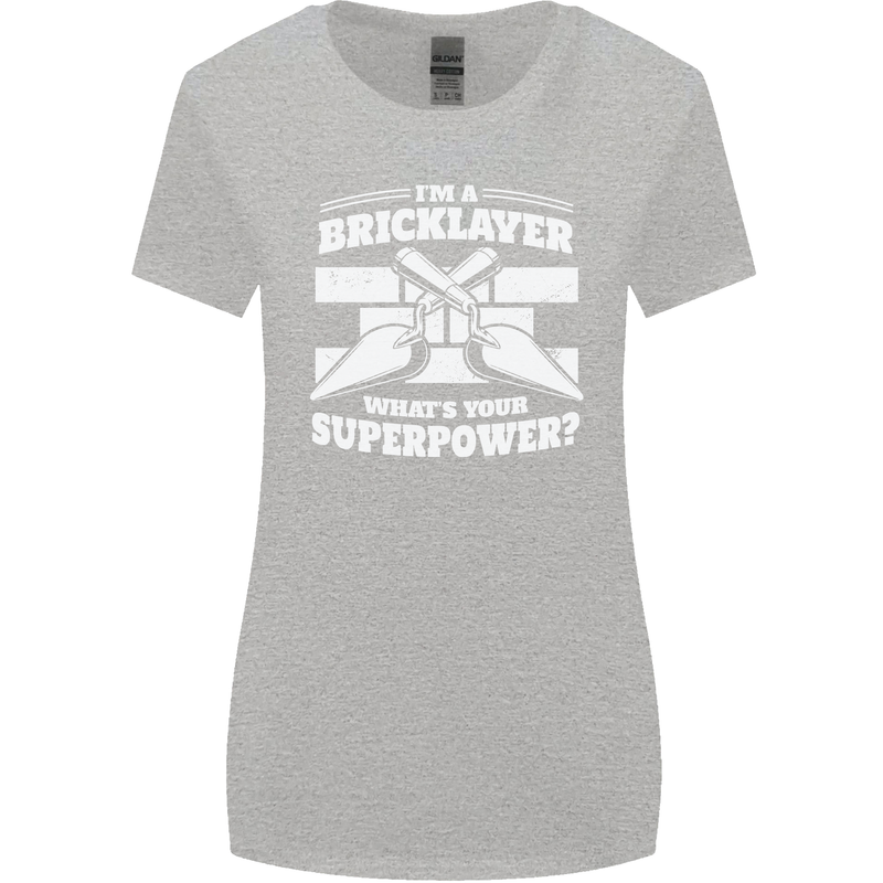 Bricklayer Whats Your Superpower Builder Bricky Womens Wider Cut T-Shirt Sports Grey