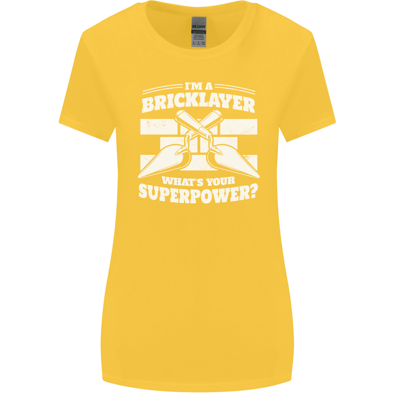 Bricklayer Whats Your Superpower Builder Bricky Womens Wider Cut T-Shirt Yellow