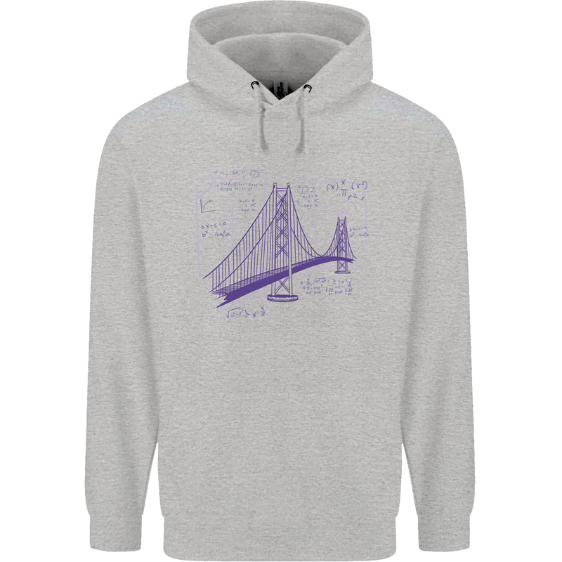 Bridge Equation Physics Maths Geek Childrens Kids Hoodie Sports Grey