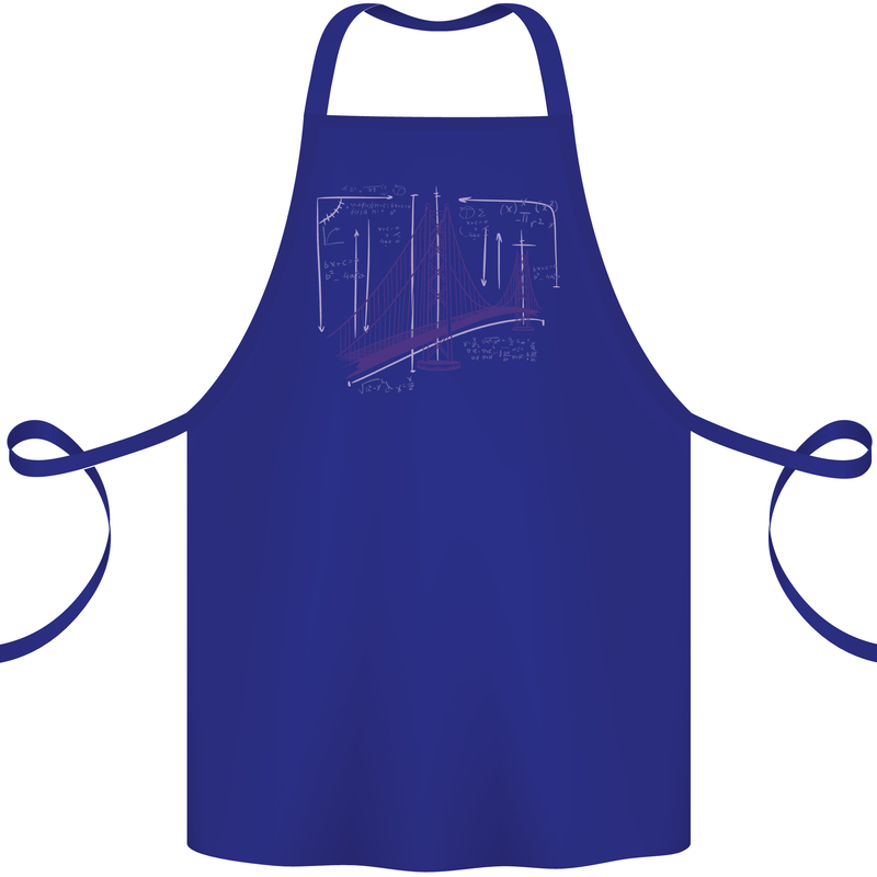 Bridge Equation Physics Maths Geek Cotton Apron 100% Organic Royal Blue