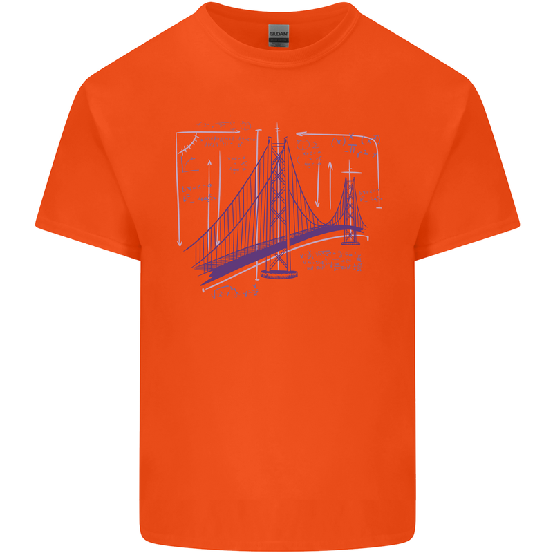 Bridge Equation Physics Maths Geek Kids T-Shirt Childrens Orange