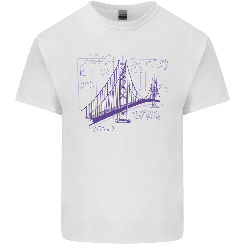 Bridge Equation Physics Maths Geek Kids T-Shirt Childrens White