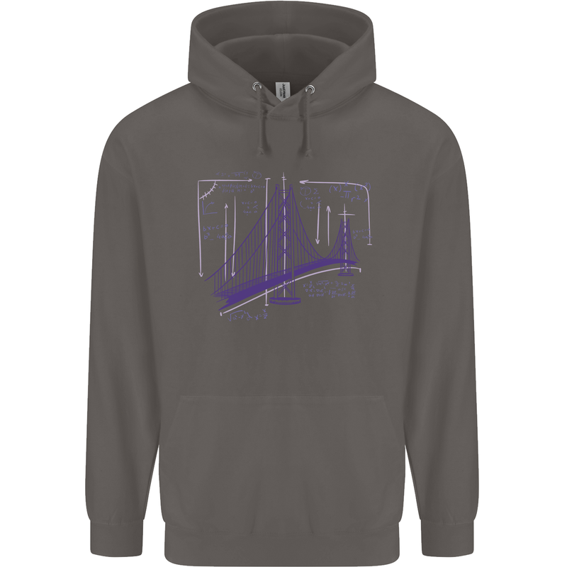 Bridge Equation Physics Maths Geek Mens 80% Cotton Hoodie Charcoal