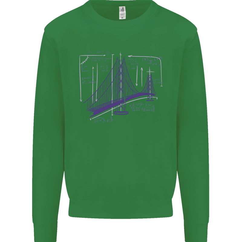 Bridge Equation Physics Maths Geek Mens Sweatshirt Jumper Irish Green