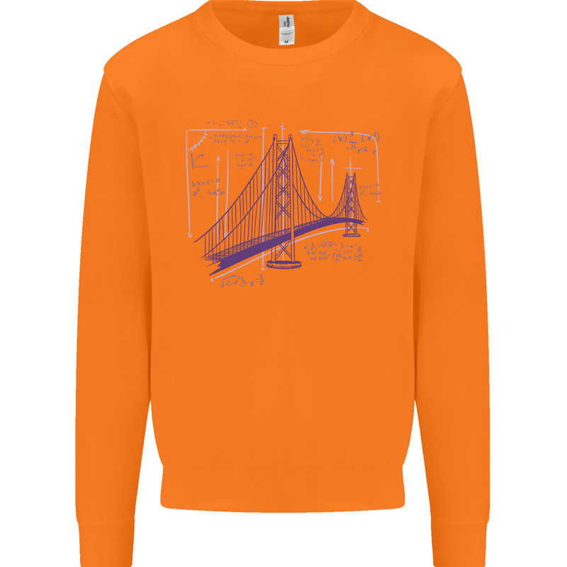Bridge Equation Physics Maths Geek Mens Sweatshirt Jumper Orange
