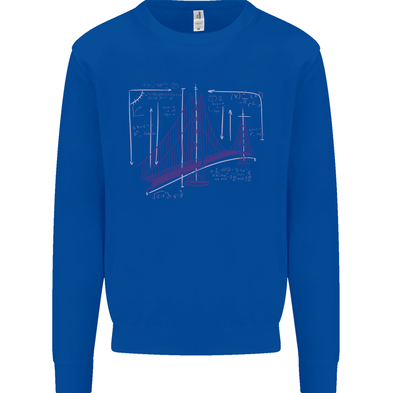 Bridge Equation Physics Maths Geek Mens Sweatshirt Jumper Royal Blue