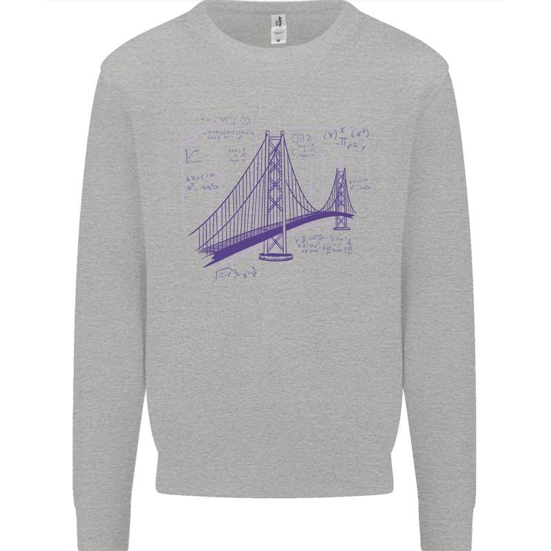 Bridge Equation Physics Maths Geek Mens Sweatshirt Jumper Sports Grey