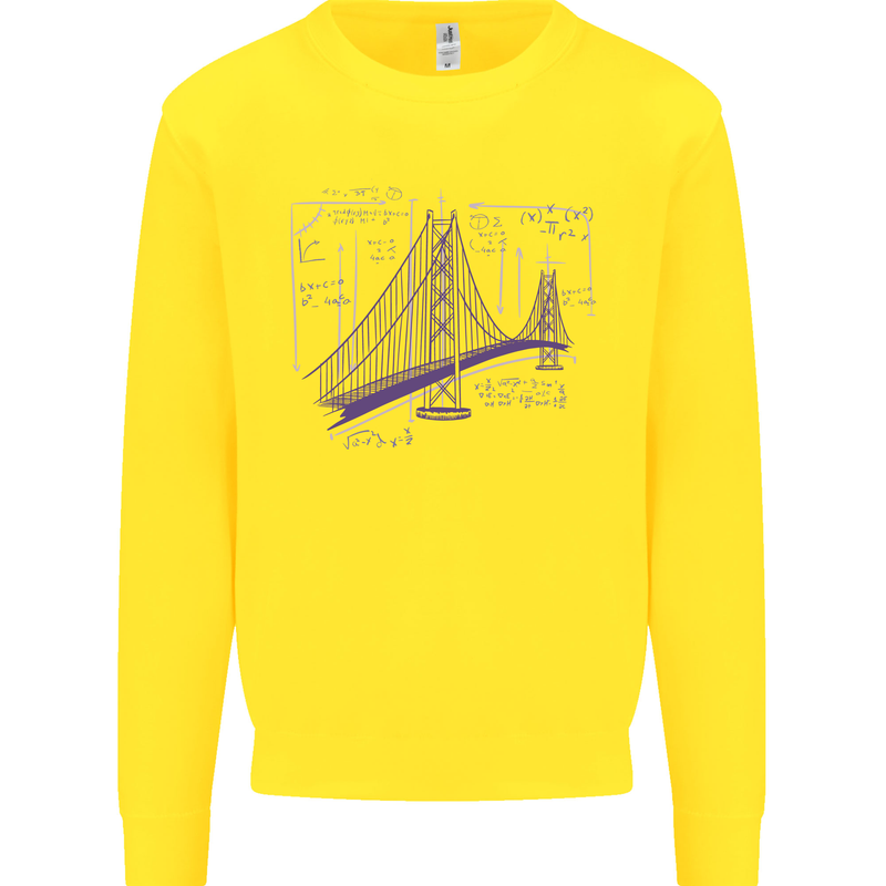 Bridge Equation Physics Maths Geek Mens Sweatshirt Jumper Yellow
