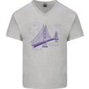 Bridge Equation Physics Maths Geek Mens V-Neck Cotton T-Shirt Sports Grey