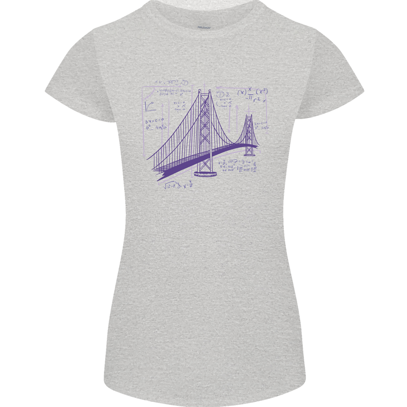 Bridge Equation Physics Maths Geek Womens Petite Cut T-Shirt Sports Grey