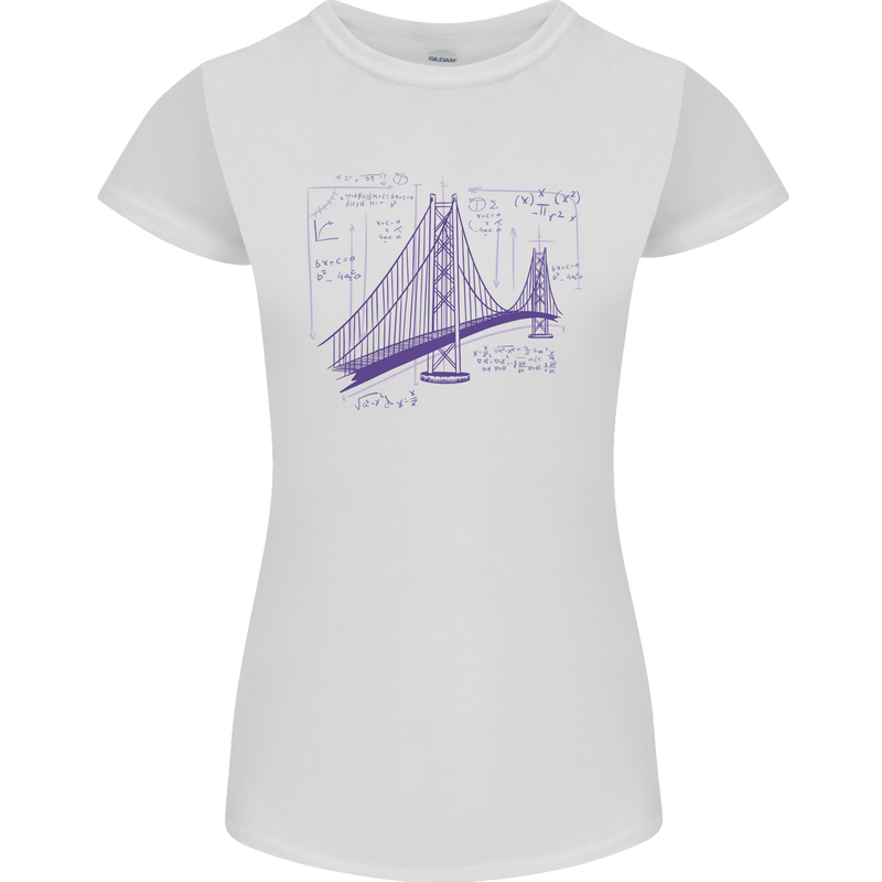 Bridge Equation Physics Maths Geek Womens Petite Cut T-Shirt White