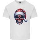 Britain Christmas Skull British UK Flag Union Jack Kids T-Shirt Childrens White