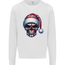 Britain Christmas Skull British UK Flag Union Jack Mens Sweatshirt Jumper White