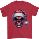 Britain Christmas Skull British UK Flag Union Jack Mens T-Shirt 100% Cotton Red