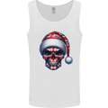 Britain Christmas Skull British UK Flag Union Jack Mens Vest Tank Top White