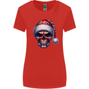 Britain Christmas Skull British UK Flag Union Jack Womens Wider Cut T-Shirt Red