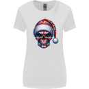 Britain Christmas Skull British UK Flag Union Jack Womens Wider Cut T-Shirt White