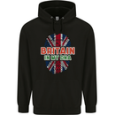 Britain is In My DNA Union Jack Flag UK Mens 80% Cotton Hoodie Black