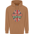 Britain is In My DNA Union Jack Flag UK Mens 80% Cotton Hoodie Caramel Latte