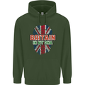 Britain is In My DNA Union Jack Flag UK Mens 80% Cotton Hoodie Forest Green