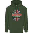 Britain is In My DNA Union Jack Flag UK Mens 80% Cotton Hoodie Forest Green