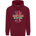 Britain is In My DNA Union Jack Flag UK Mens 80% Cotton Hoodie Maroon