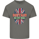 Britain is In My DNA Union Jack Flag UK Mens Cotton T-Shirt Tee Top Charcoal