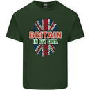 Britain is In My DNA Union Jack Flag UK Mens Cotton T-Shirt Tee Top Forest Green