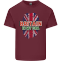 Britain is In My DNA Union Jack Flag UK Mens Cotton T-Shirt Tee Top Maroon