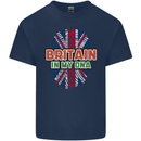 Britain is In My DNA Union Jack Flag UK Mens Cotton T-Shirt Tee Top Navy Blue