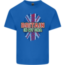 Britain is In My DNA Union Jack Flag UK Mens Cotton T-Shirt Tee Top Royal Blue