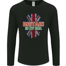 Britain is In My DNA Union Jack Flag UK Mens Long Sleeve T-Shirt Black