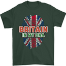 Britain is In My DNA Union Jack Flag UK Mens T-Shirt 100% Cotton Forest Green