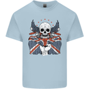 British Biker Skull Motorcycle Motorbike Flag Kids T-Shirt Childrens Light Blue
