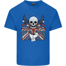British Biker Skull Motorcycle Motorbike Flag Kids T-Shirt Childrens Royal Blue