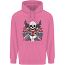 British Biker Skull Motorcycle Motorbike Flag Mens 80% Cotton Hoodie Azelea