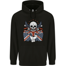 British Biker Skull Motorcycle Motorbike Flag Mens 80% Cotton Hoodie Black