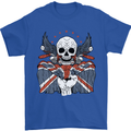 British Biker Skull Motorcycle Motorbike Flag Mens T-Shirt 100% Cotton Royal Blue