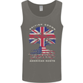British Grown American Roots USA Flag Mens Vest Tank Top Charcoal