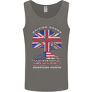 British Grown American Roots USA Flag Mens Vest Tank Top Charcoal