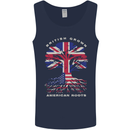British Grown American Roots USA Flag Mens Vest Tank Top Navy Blue