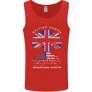 British Grown American Roots USA Flag Mens Vest Tank Top Red