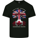 British Grown Canadian Roots Canada Flag Mens Cotton T-Shirt Tee Top Black
