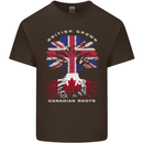 British Grown Canadian Roots Canada Flag Mens Cotton T-Shirt Tee Top Dark Chocolate