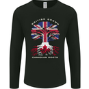 British Grown Canadian Roots Canada Flag Mens Long Sleeve T-Shirt Black