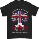 British Grown Canadian Roots Canada Flag Mens T-Shirt 100% Cotton Black