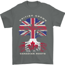 British Grown Canadian Roots Canada Flag Mens T-Shirt 100% Cotton Charcoal
