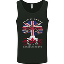 British Grown Canadian Roots Canada Flag Mens Vest Tank Top Black