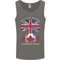 British Grown Canadian Roots Canada Flag Mens Vest Tank Top Charcoal